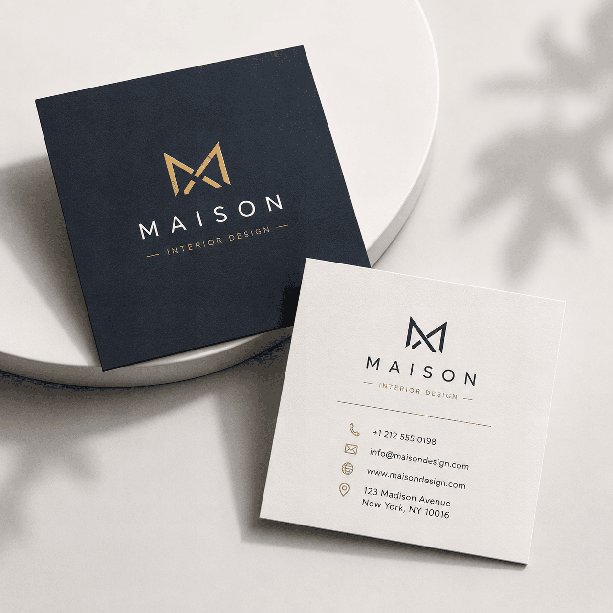 Square Cut Visiting Card